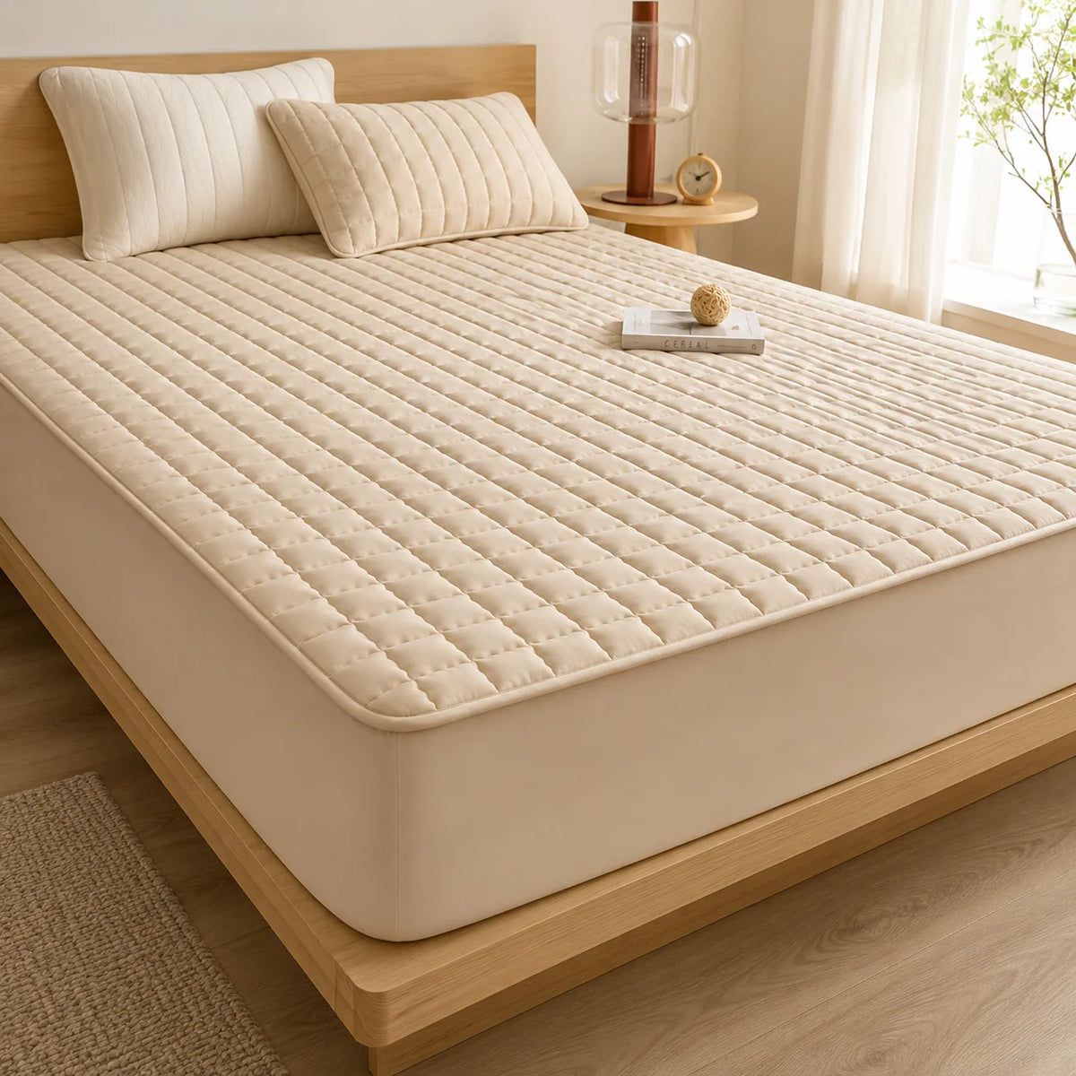 Mattress Protector Water-Resistant Quilted Breathable Machine-Washable