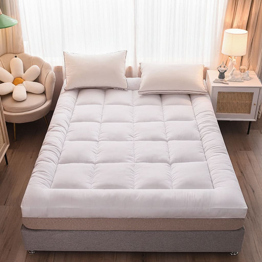 Mattress Topper Thick Quilted Breathable Microfiber Fitted Design