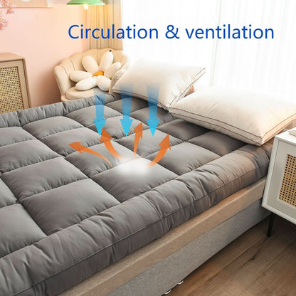 Mattress Topper Thick Quilted Breathable Microfiber Fitted Design
