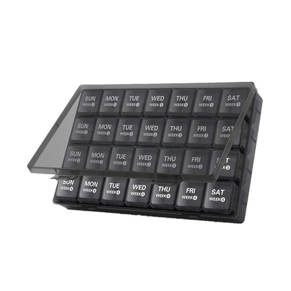 Medication Organizer 28-Compartment Moisture-Resistant & Snap-Tight Lids