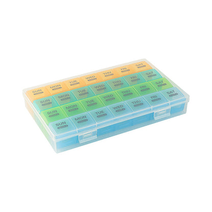 Medication Organizer 28-Compartment Moisture-Resistant & Snap-Tight Lids