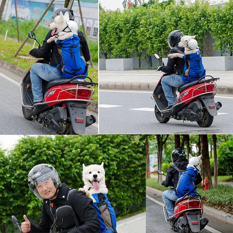 Medium Dog Backpack – Cozy Carry Bag with Safety Strap & Storage Compartments