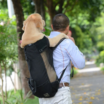 Medium Dog Backpack – Cozy Carry Bag with Safety Strap & Storage Compartments