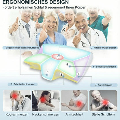 Memory Foam Pillow Ergonomic Contoured Neck Support Breathable Cover