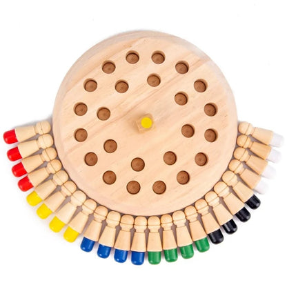 Memory Game Natural Non-Toxic Wood Color-Coded Pegs
