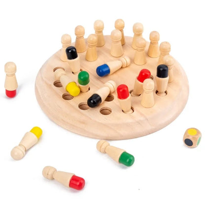 Memory Game Natural Non-Toxic Wood Color-Coded Pegs