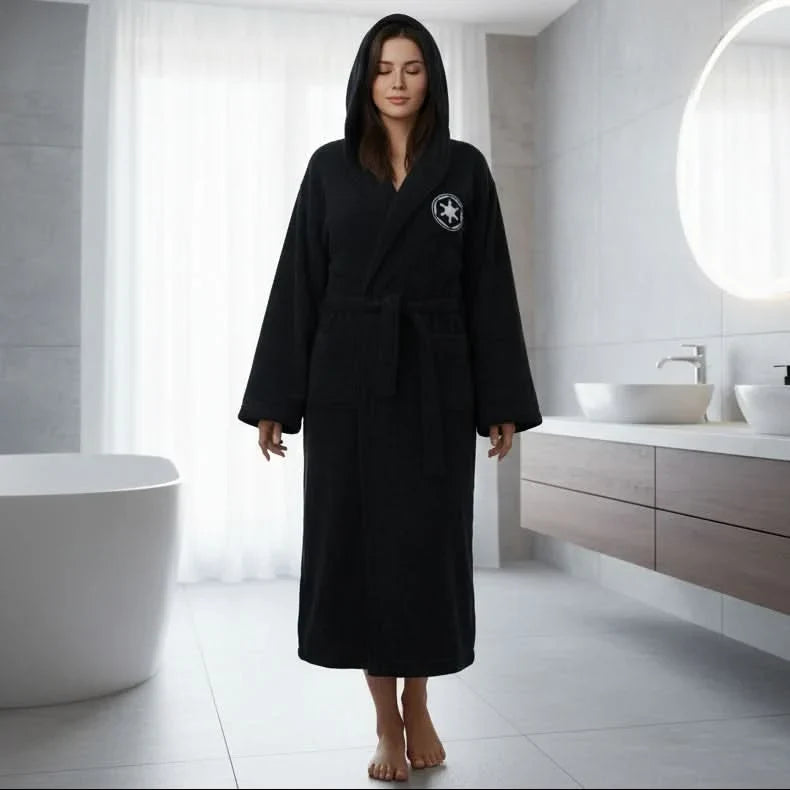 Men's Bathrobe Extra-Long Absorbent Flannel Hood & Belt