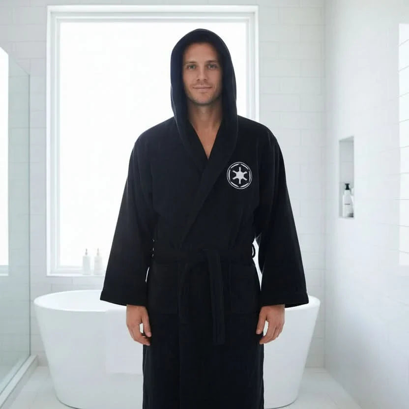 Men's Bathrobe Extra-Long Absorbent Flannel Hood & Belt