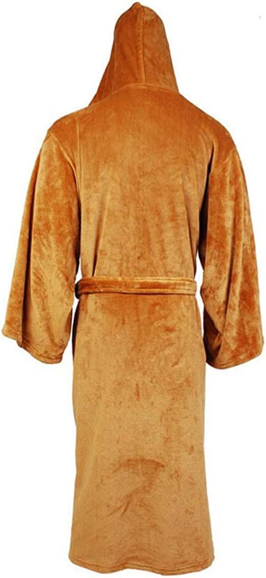 Men's Bathrobe Extra-Long Absorbent Flannel Hood & Belt