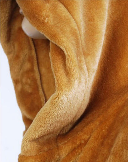 Men's Bathrobe Extra-Long Absorbent Flannel Hood & Belt