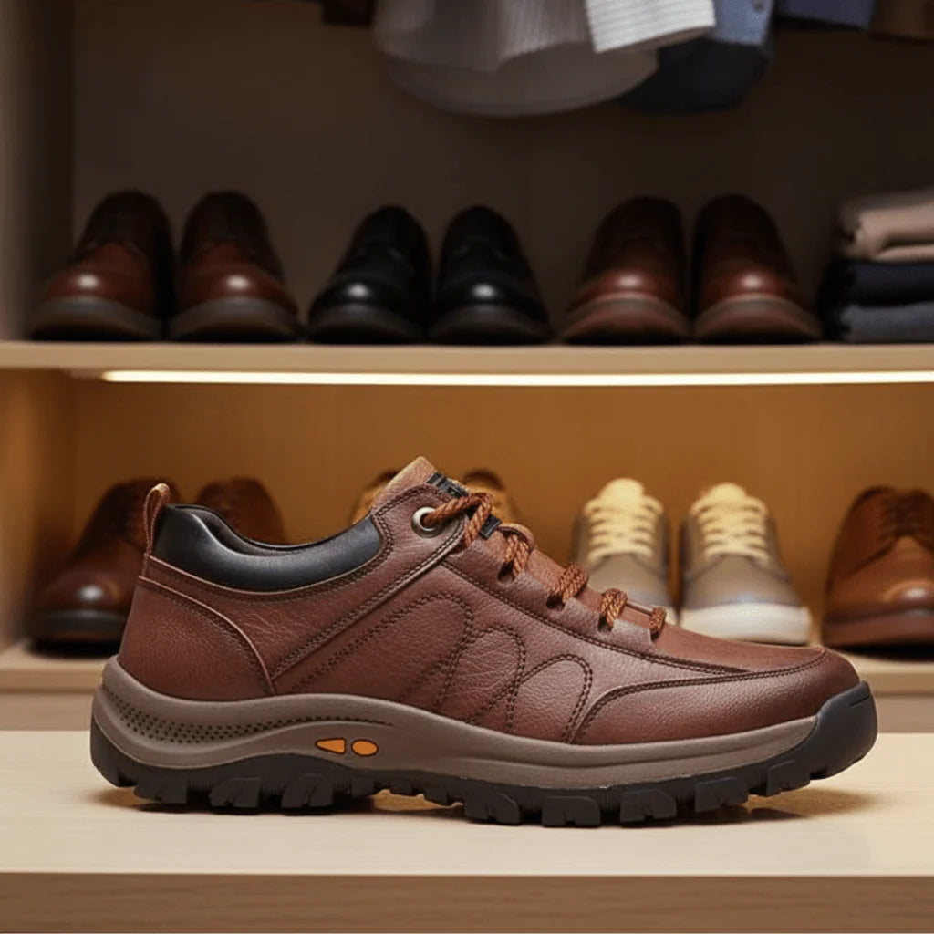Men’s Casual Shoes Genuine Leather Lightweight Water-Resistant Padded Comfort
