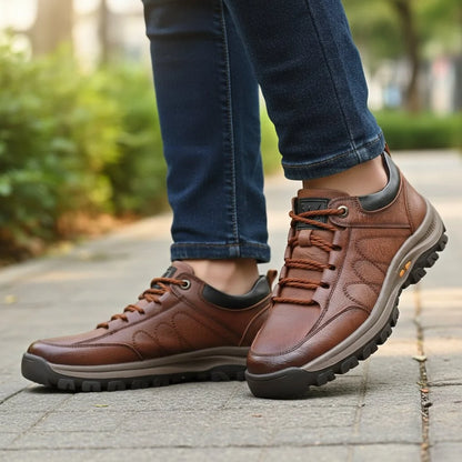 Men’s Casual Shoes Genuine Leather Lightweight Water-Resistant Padded Comfort
