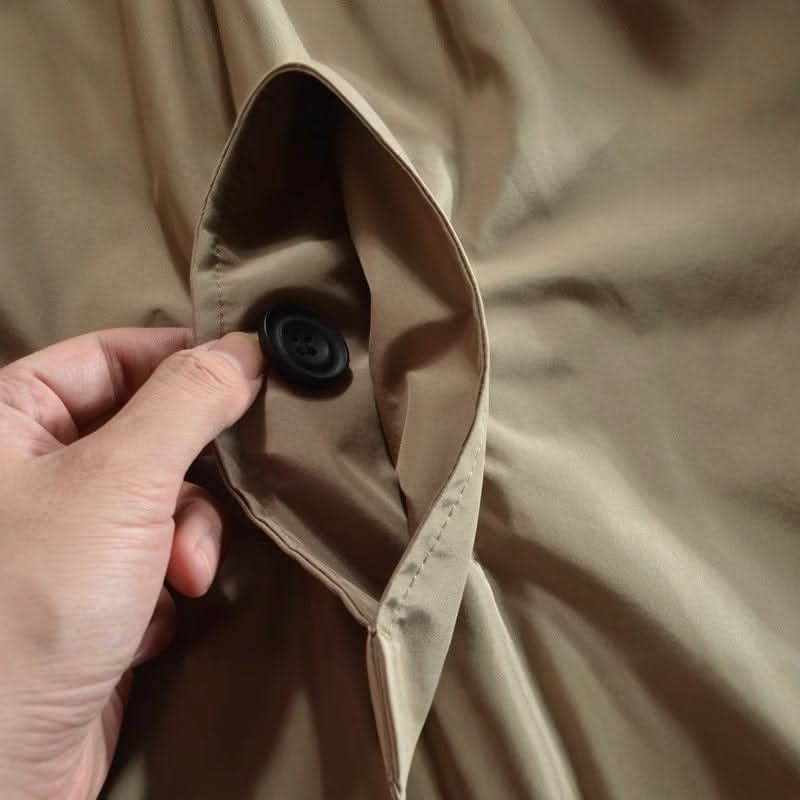 Men’s Coat Mid-Length Button-Front Two Side Pockets