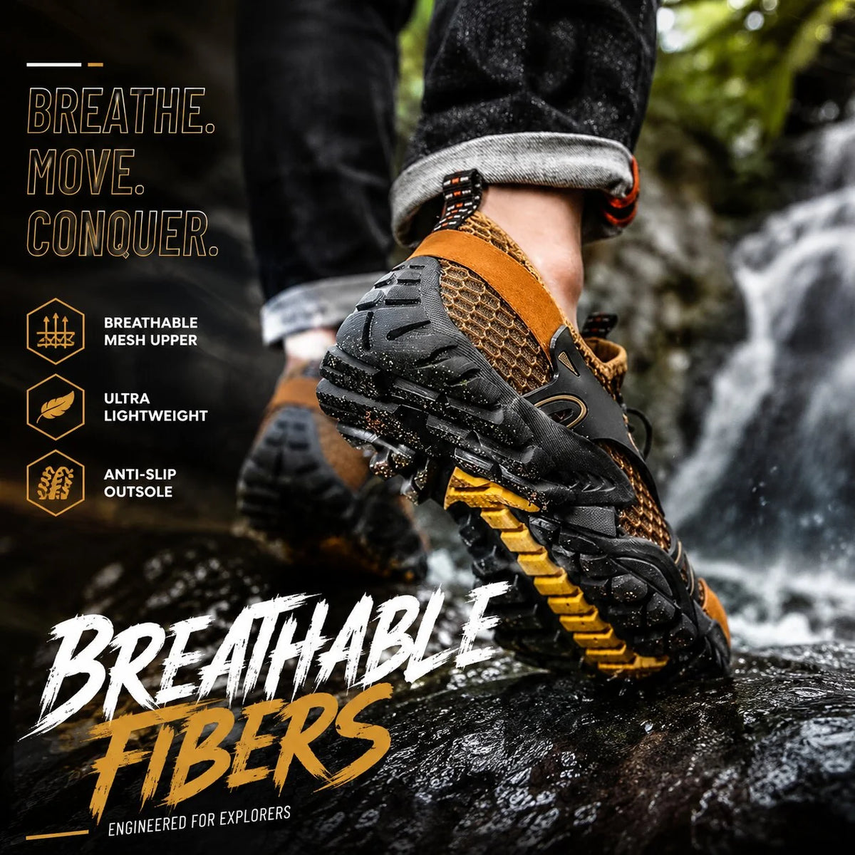 Men's Hiking Shoes Breathable & Water-Resistant Anti-Slip Sole