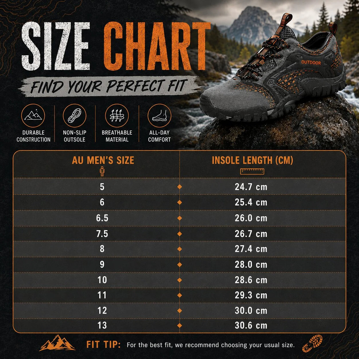 Men's Hiking Shoes Breathable & Water-Resistant Anti-Slip Sole