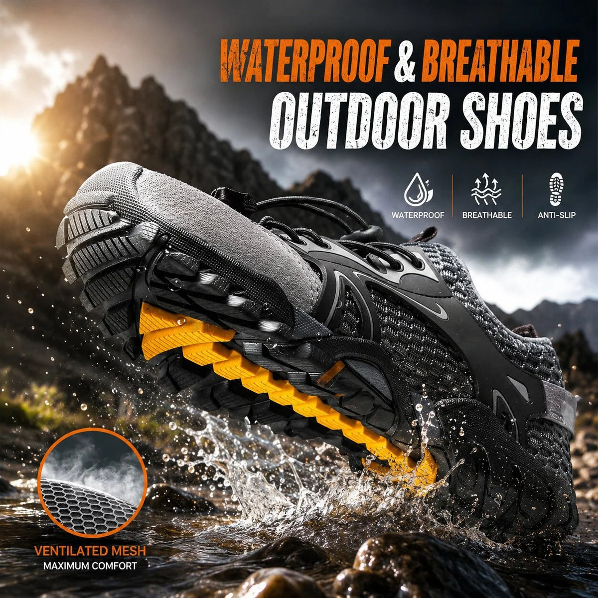 Men's Hiking Shoes Breathable & Water-Resistant Anti-Slip Sole