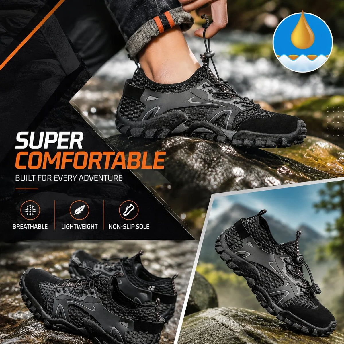 Men's Hiking Shoes Breathable & Water-Resistant Anti-Slip Sole
