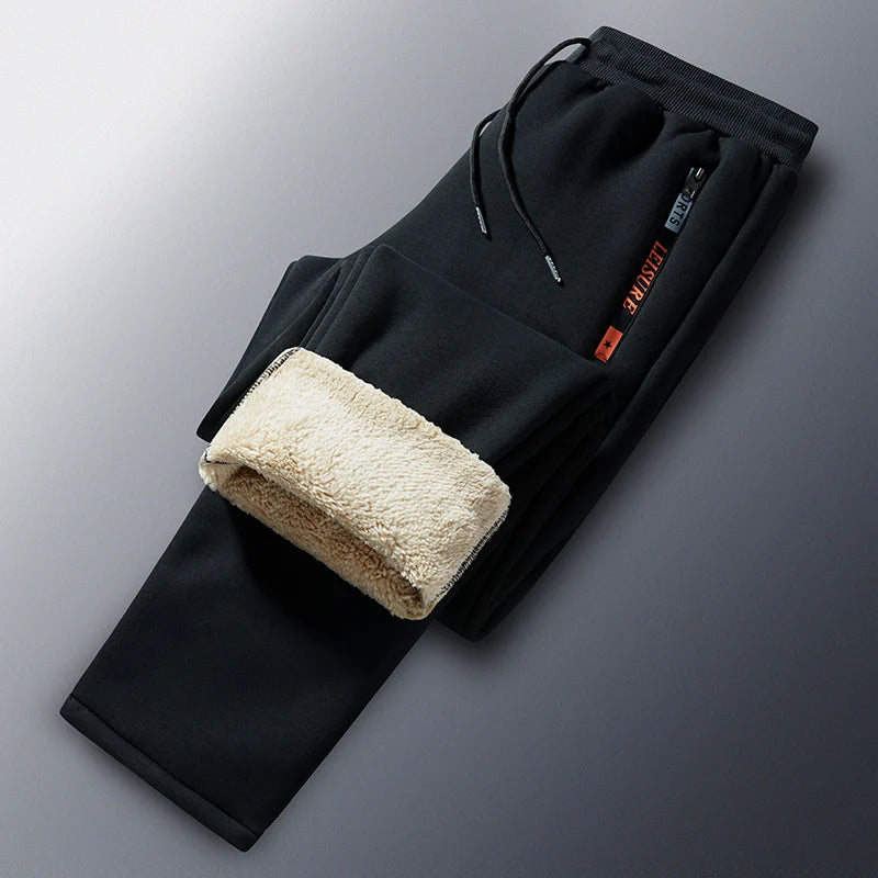 Men’s Joggers Teddy Fleece Lined Zip Pockets