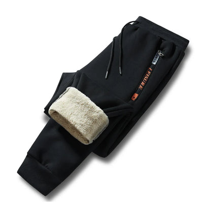 Men’s Joggers Teddy Fleece Lined Zip Pockets