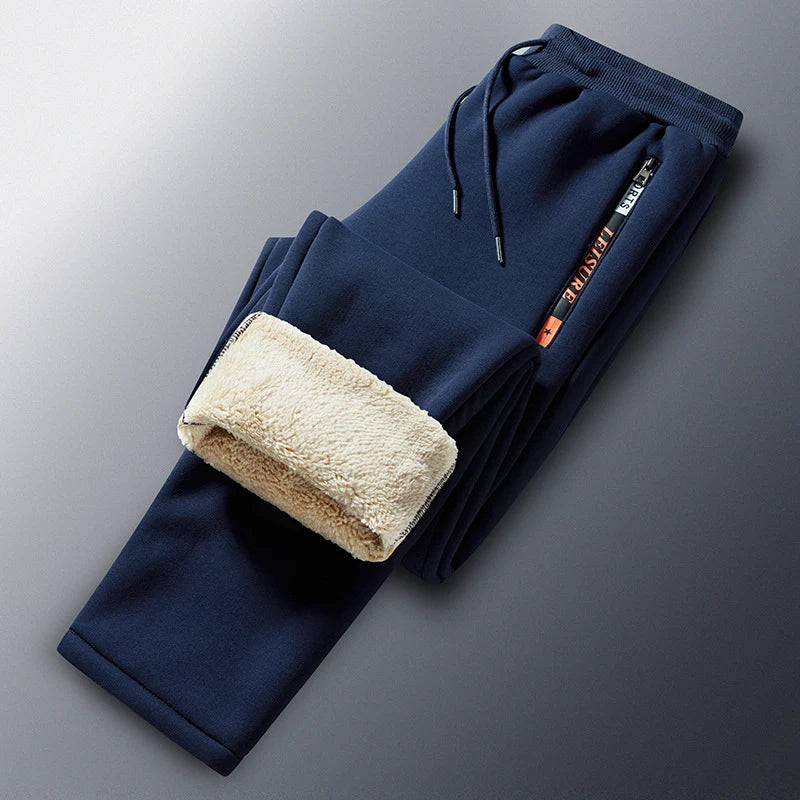 Men’s Joggers Teddy Fleece Lined Zip Pockets