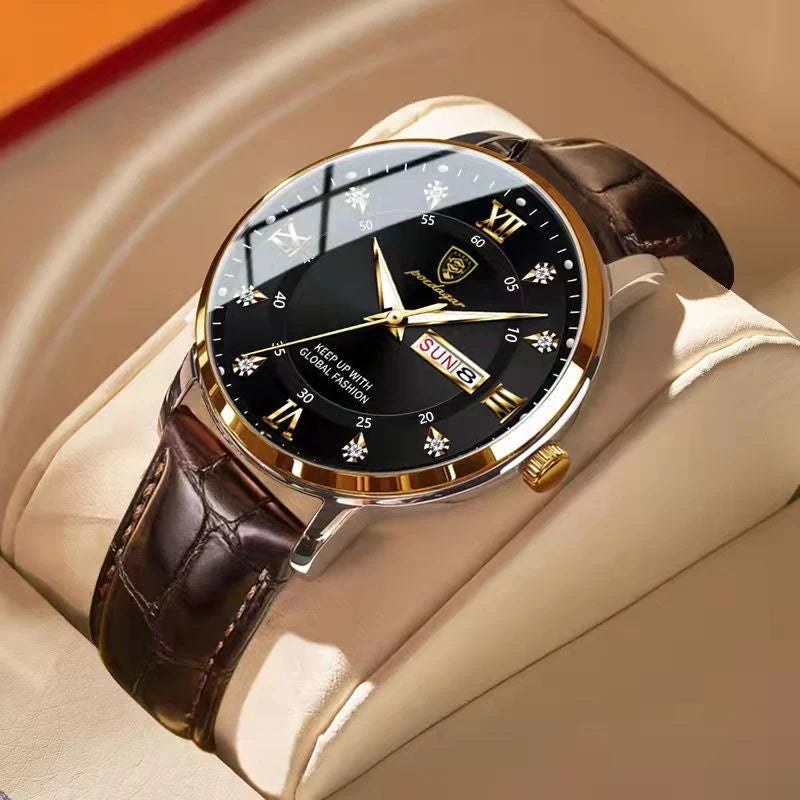 Men's Luminous Waterproof Watch – Timeless Stainless Steel with Radiant Display