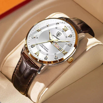 Men's Luminous Waterproof Watch – Timeless Stainless Steel with Radiant Display