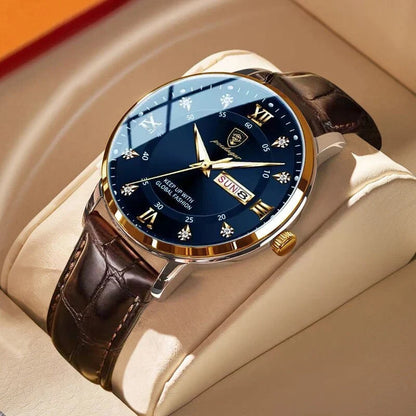 Men's Luminous Waterproof Watch – Timeless Stainless Steel with Radiant Display