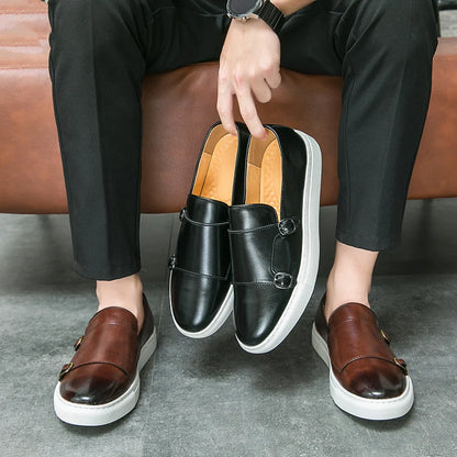 Men's Monk Strap Loafers Lightweight Cushioned Sole