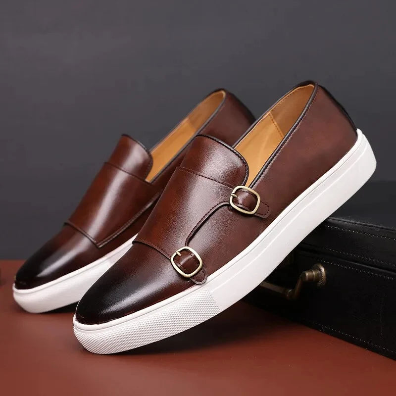 Men's Monk Strap Loafers Lightweight Cushioned Sole
