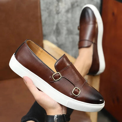 Men's Monk Strap Loafers Lightweight Cushioned Sole