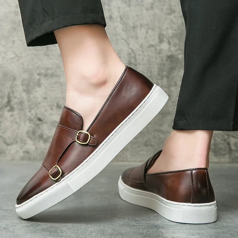 Men's Monk Strap Loafers Lightweight Cushioned Sole