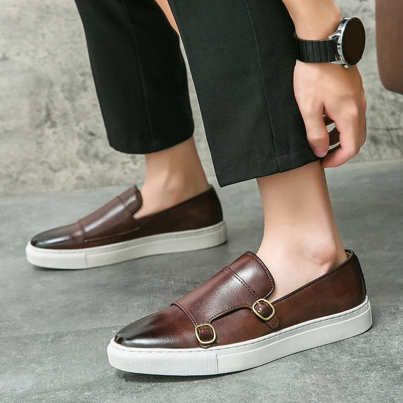 Men's Monk Strap Loafers Lightweight Cushioned Sole