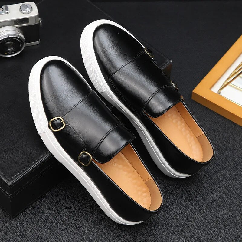 Men's Monk Strap Loafers Lightweight Cushioned Sole