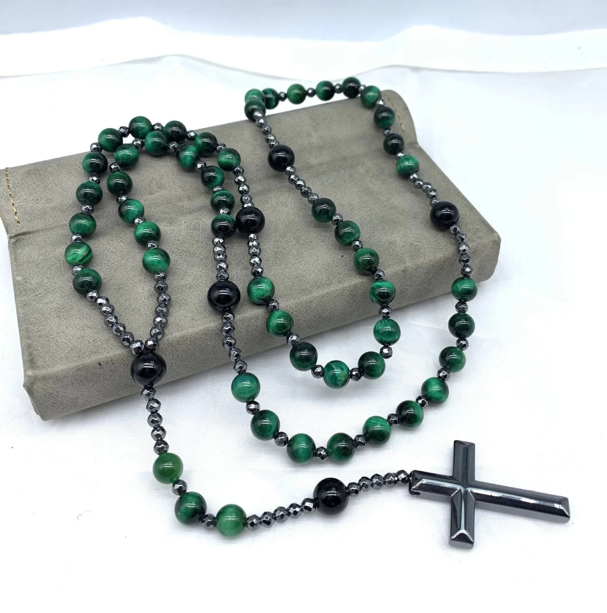 Men's Rosary Necklace with Lapis Lazuli and Tiger Eye – Orion Design