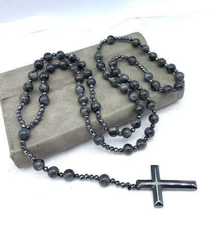 Men's Rosary Necklace with Lapis Lazuli and Tiger Eye – Orion Design