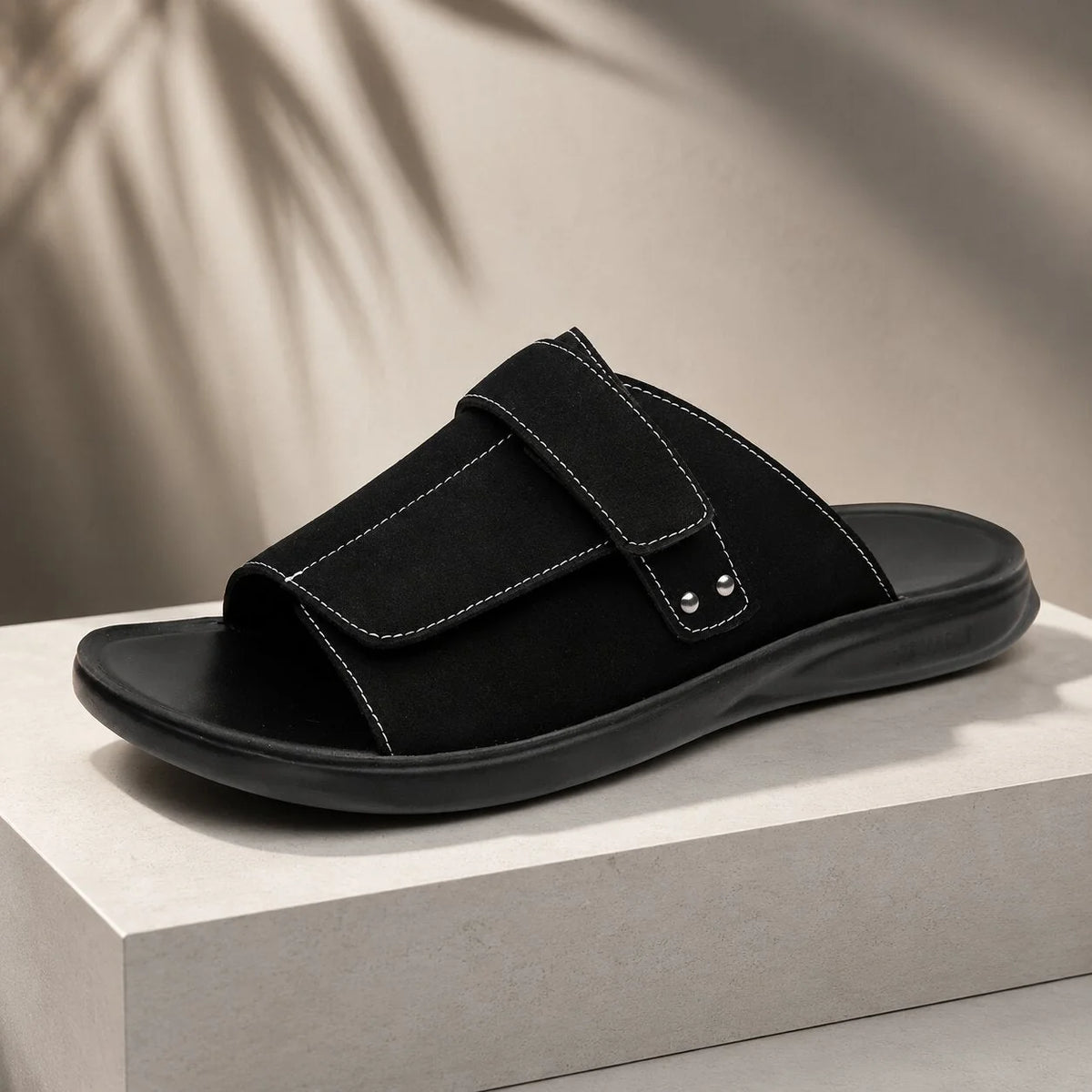 Men's Slide Sandals Adjustable Strap & Cushioned Sole