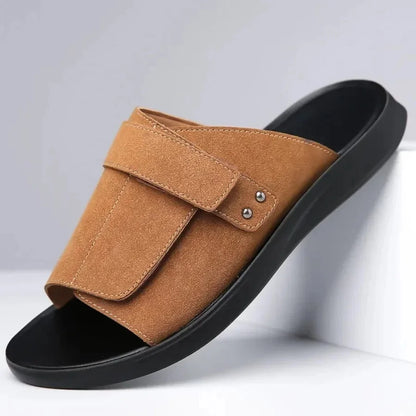Men's Slide Sandals Adjustable Strap & Cushioned Sole
