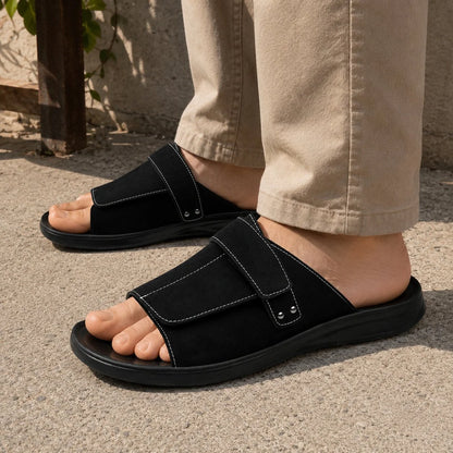 Men's Slide Sandals Adjustable Strap & Cushioned Sole