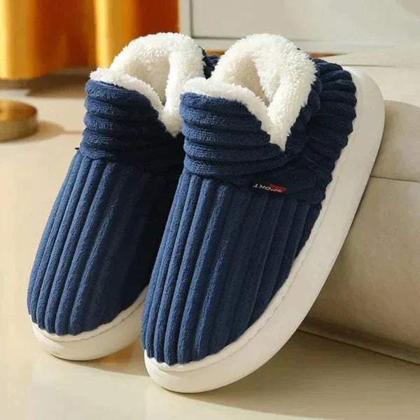 Men’s Slippers Plush Lined Non-Slip Rubber Sole
