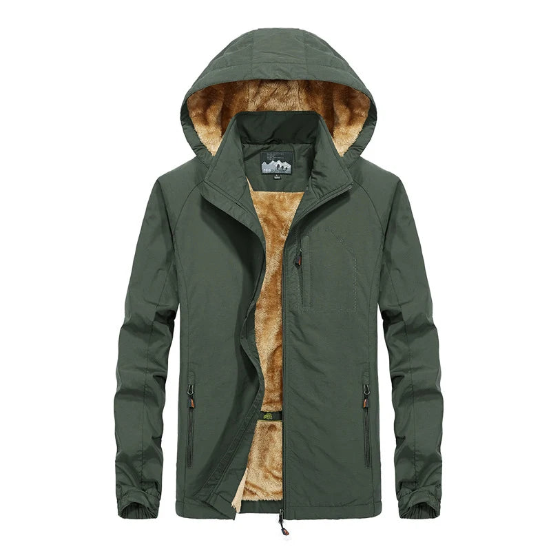 Men’s Softshell Jacket Windproof Teddy Fleece Lined Hooded