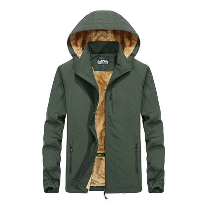 Men’s Softshell Jacket Windproof Teddy Fleece Lined Hooded
