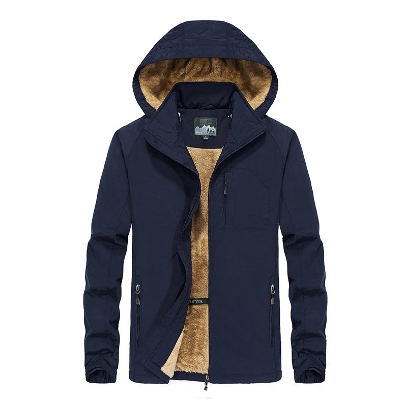 Men’s Softshell Jacket Windproof Teddy Fleece Lined Hooded
