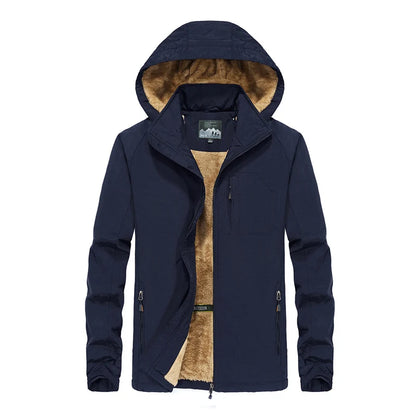 Men’s Softshell Jacket Windproof Teddy Fleece Lined Hooded