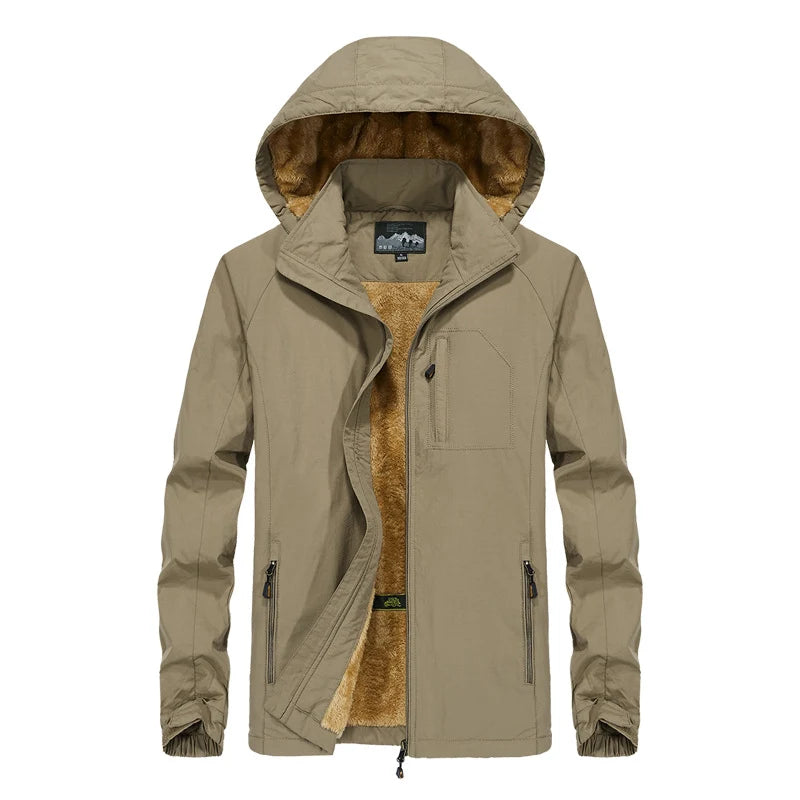 Men’s Softshell Jacket Windproof Teddy Fleece Lined Hooded