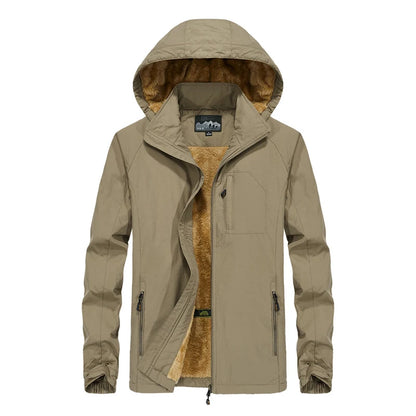 Men’s Softshell Jacket Windproof Teddy Fleece Lined Hooded