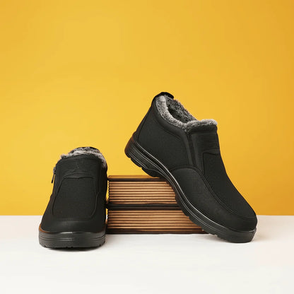 Men’s Winter Shoes Waterproof Leather Fur-Lined Non-Slip Sole