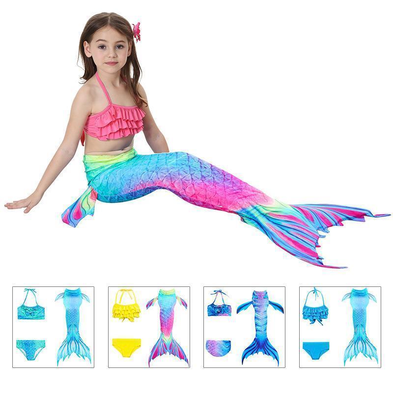 Mermaid Swim Set Three-Piece Soft Breathable Fabric