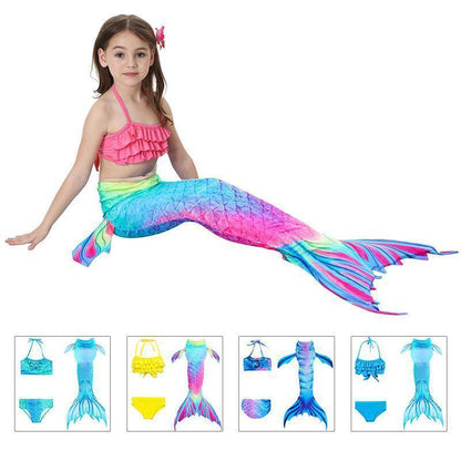Mermaid Swim Set Three-Piece Soft Breathable Fabric