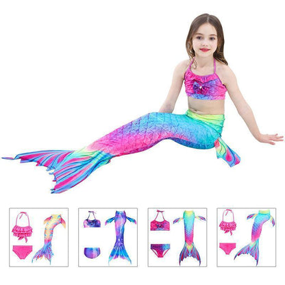 Mermaid Swim Set Three-Piece Soft Breathable Fabric