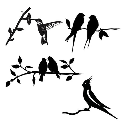 Metal Bird Silhouette Powder-Coated Matte Black Indoor & Outdoor